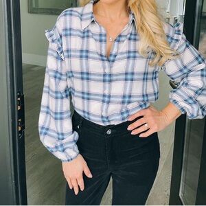 Feminine Flannel Blouse
